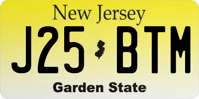 NJ license plate J25BTM