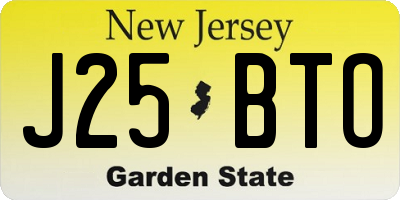 NJ license plate J25BTO