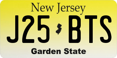 NJ license plate J25BTS