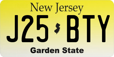 NJ license plate J25BTY