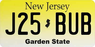 NJ license plate J25BUB