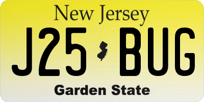 NJ license plate J25BUG
