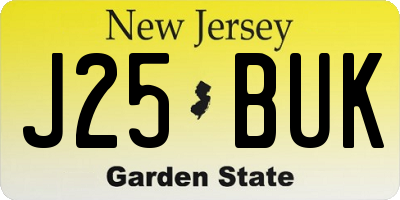 NJ license plate J25BUK