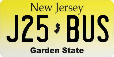 NJ license plate J25BUS
