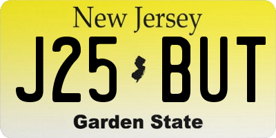 NJ license plate J25BUT