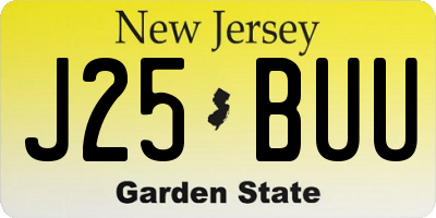 NJ license plate J25BUU