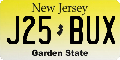 NJ license plate J25BUX
