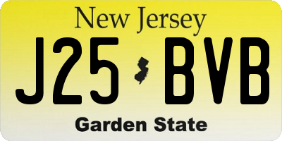 NJ license plate J25BVB