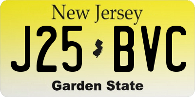 NJ license plate J25BVC