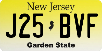 NJ license plate J25BVF
