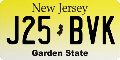 NJ license plate J25BVK