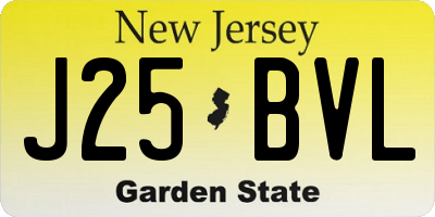 NJ license plate J25BVL
