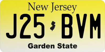 NJ license plate J25BVM