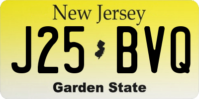 NJ license plate J25BVQ