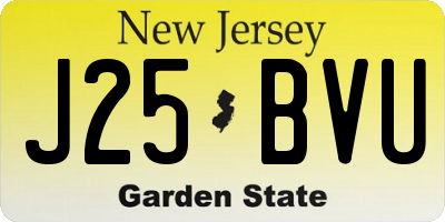 NJ license plate J25BVU
