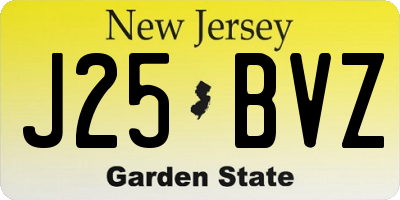 NJ license plate J25BVZ