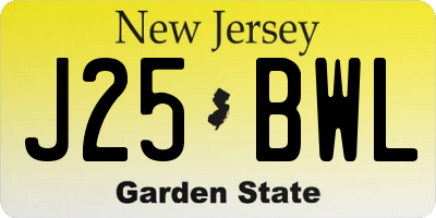 NJ license plate J25BWL