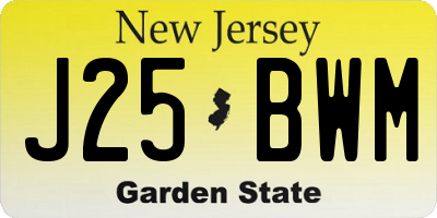 NJ license plate J25BWM