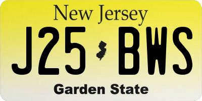 NJ license plate J25BWS