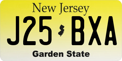 NJ license plate J25BXA
