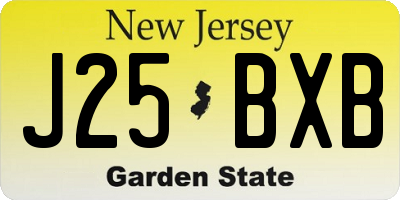 NJ license plate J25BXB
