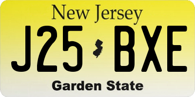 NJ license plate J25BXE