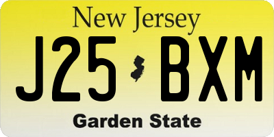 NJ license plate J25BXM
