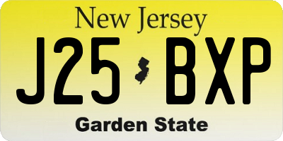 NJ license plate J25BXP