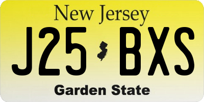 NJ license plate J25BXS