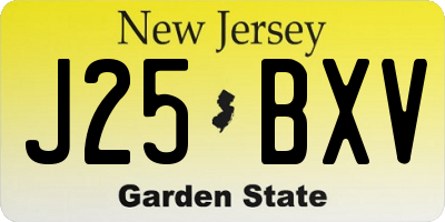 NJ license plate J25BXV