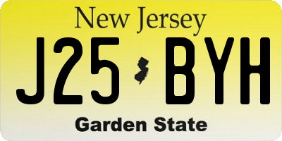 NJ license plate J25BYH