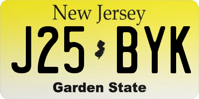 NJ license plate J25BYK