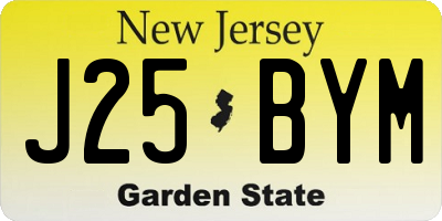 NJ license plate J25BYM