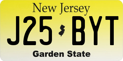 NJ license plate J25BYT