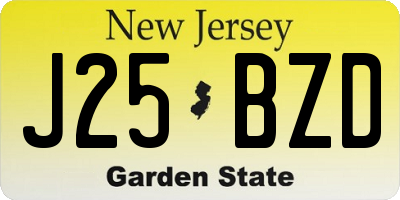 NJ license plate J25BZD