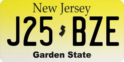 NJ license plate J25BZE