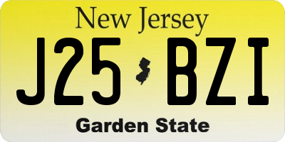 NJ license plate J25BZI