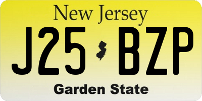 NJ license plate J25BZP
