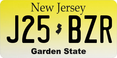 NJ license plate J25BZR