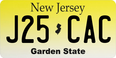 NJ license plate J25CAC