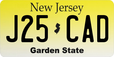 NJ license plate J25CAD