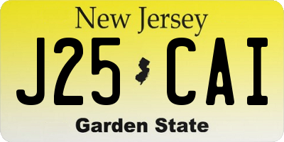 NJ license plate J25CAI