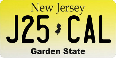 NJ license plate J25CAL