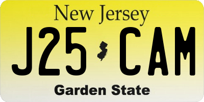 NJ license plate J25CAM
