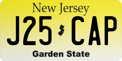 NJ license plate J25CAP
