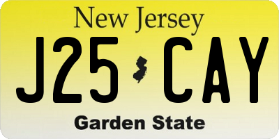 NJ license plate J25CAY