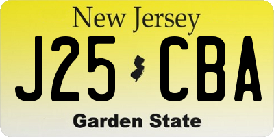 NJ license plate J25CBA