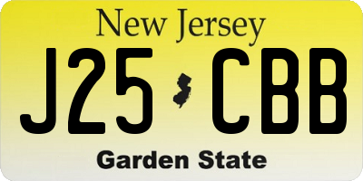 NJ license plate J25CBB