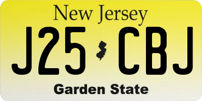 NJ license plate J25CBJ