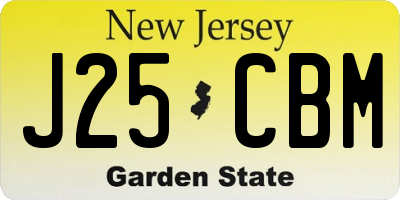 NJ license plate J25CBM